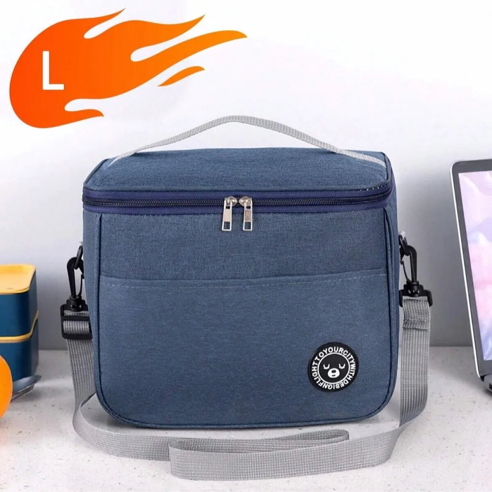 Capacity hand-held with shoulder strap insulated bag, lunch box bag, student thickened waterproof lunch bag。-zmt