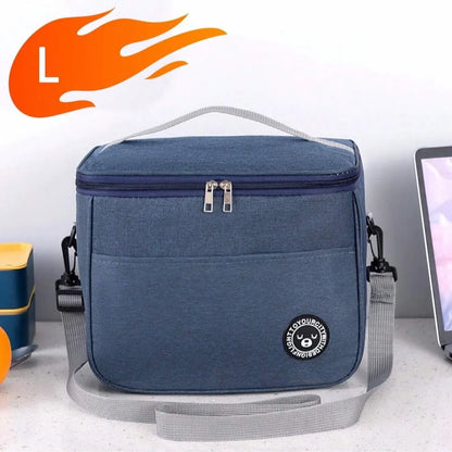 Capacity hand-held with shoulder strap insulated bag, lunch box bag, student thickened waterproof lunch bag。-zmt