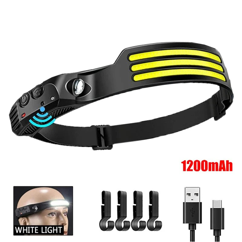 USB Rechargeable COB Sensor Headlamp