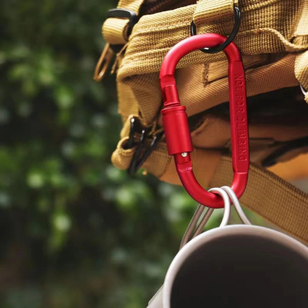 Outdoor Aluminium Alloy Sports Keychain High Quality Multi Colors with Lock D-shape Carabiner Camping Hiking Hook Outdoor Tool