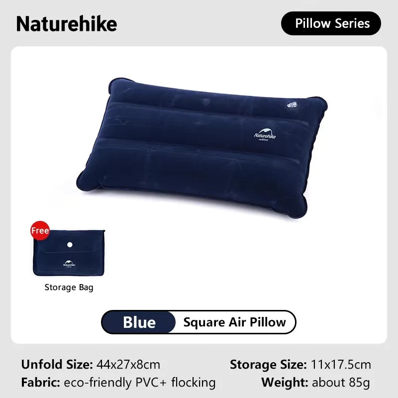 Naturehike Square Inflatable Pillow Outdoor Camping Hiking Ultralight Travel Portable Airplane Folding Pillows Soft Comfortable