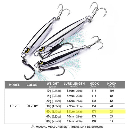 PRO BEROS Electroplated Spoon Metal Jig (10-80g)