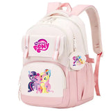 My Little Pony Large Capacity Backpack Cartoon Daypack Travel Commute Knapsack Schoolbag for Kids Girls Mochila With Coin Purse
