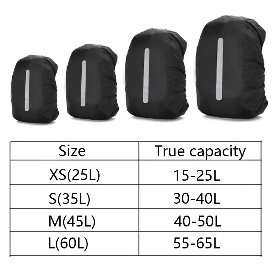 KoKossi 1Pcs 25-60L Mountaineering Backpack Rain Cover Cycling Hiking Backpack Reflective Waterproof Cover Backpack Dust Cover