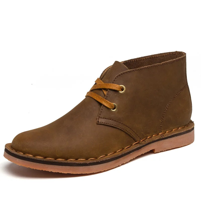 Men’s Classic Leather Work Boots – Safety Ankle Boots for Winter & Casual Wear
