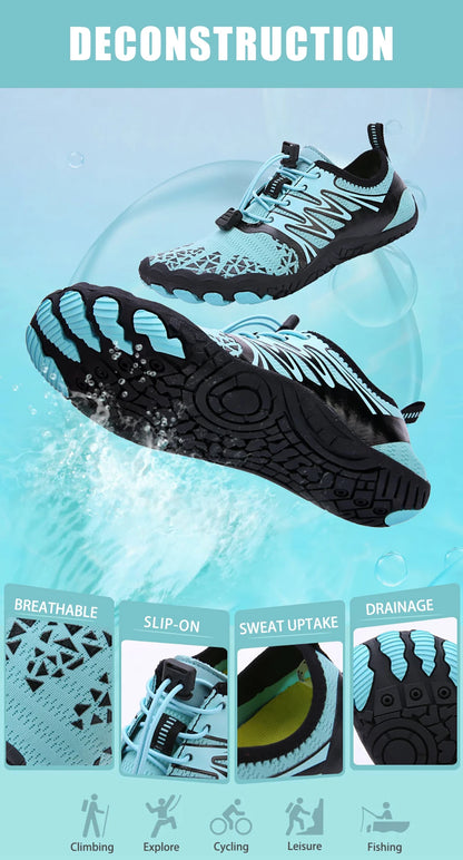 EOCENE Men Women Barefoot Outdoor Sports Aqua Shoes Quick-dry Beach Swimming Fitness Wading Hiking Cycling Water Sneakers Shoes
