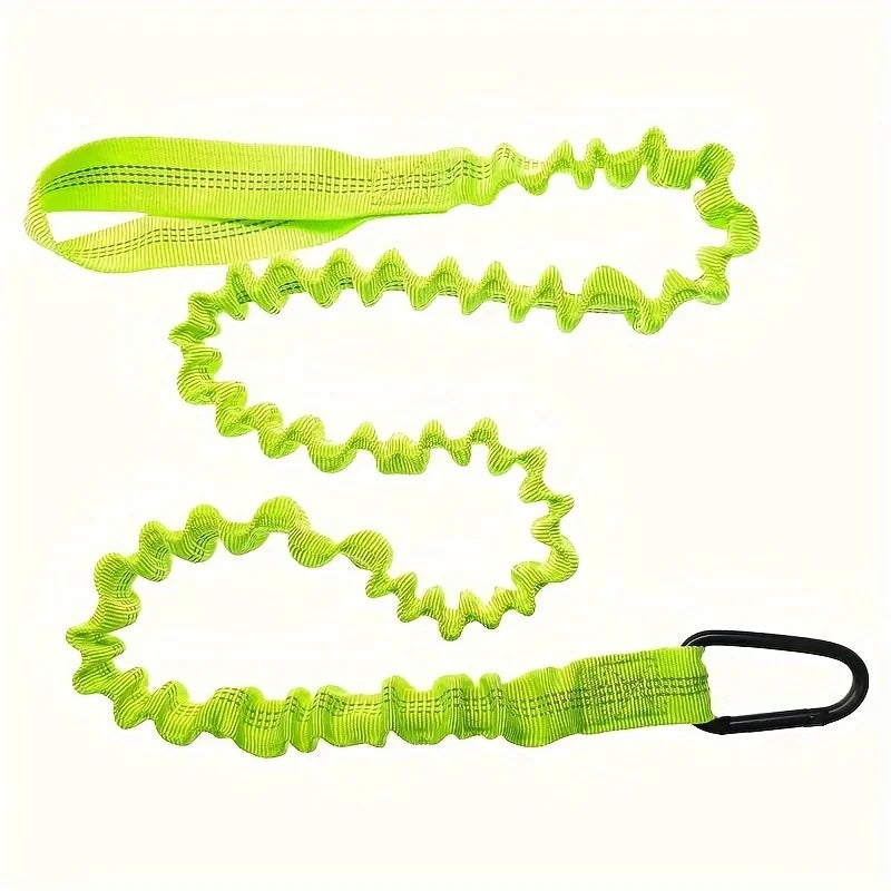 Reflective Elastic Kayak Paddle Leash – Coiled Safety Rope with Hooks for Canoe, Rowing & Boat Accessories