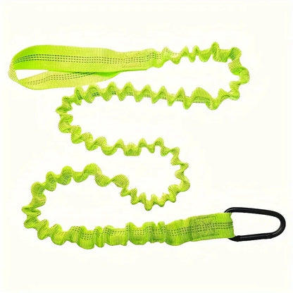 Reflective Elastic Kayak Paddle Leash – Coiled Safety Rope with Hooks for Canoe, Rowing & Boat Accessories