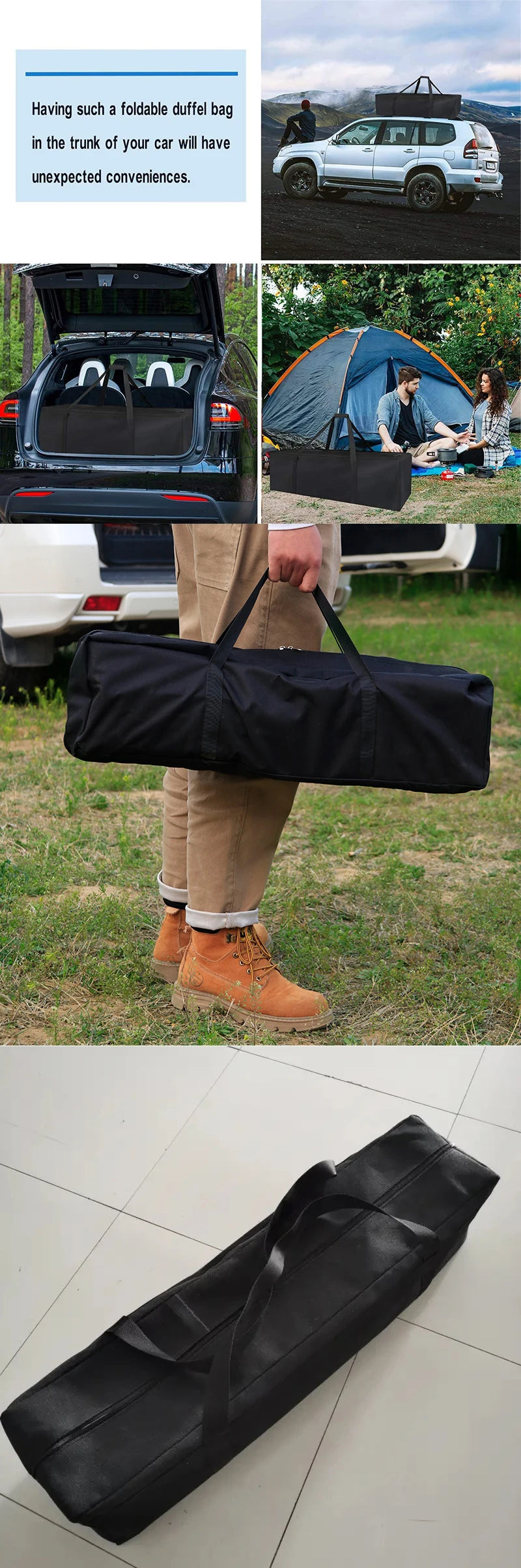 Outdoor Camping Storage Bag Canvas Canopy Pole Bag Camping Tent Swag Storage Pouch Travel Picnic Handbag