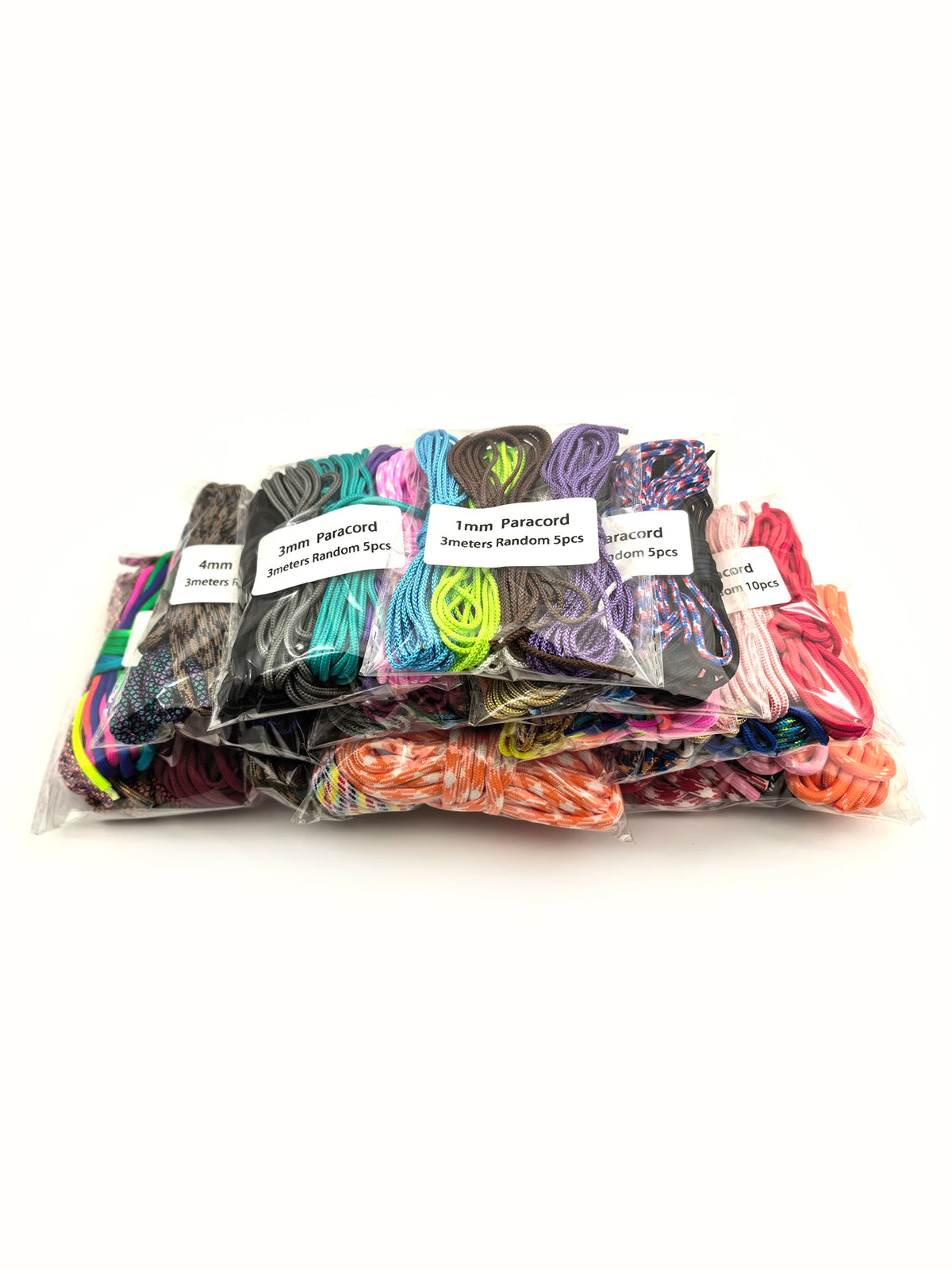 Paracord Assortment – 1mm to 5mm, Random Color Packs