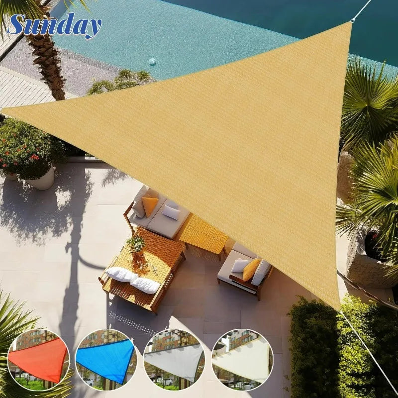 Triangle Sun Shade Sail Permeable Canopy Sand for Patio Garden Yard Deck Pergola Encrypt Breathable Outdoor Canopy Sunshade Net