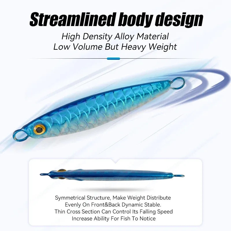 5pcs/Set Metal Jig Fishing Lures Set 10g 20g 30g Trolling Hard Bait for Bass Sea Trout Jigging Tackle Saltwater Fishing Gear