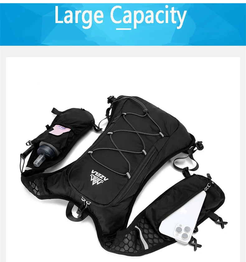 8L Running Hydration Vest Backpack Men Women Outdoor Sport Bags Trail Marathon Jogging Hiking Backpack Option Water Bag Flask
