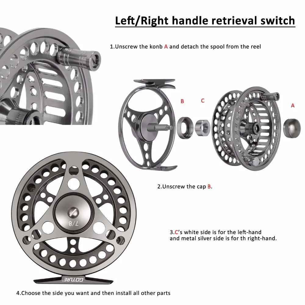 Goture CNC Large Arbor Fly Reel with Spare Spool