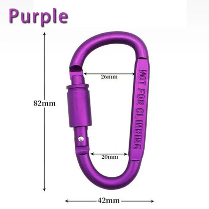 Outdoor Aluminium Alloy Sports Keychain High Quality Multi Colors with Lock D-shape Carabiner Camping Hiking Hook Outdoor Tool