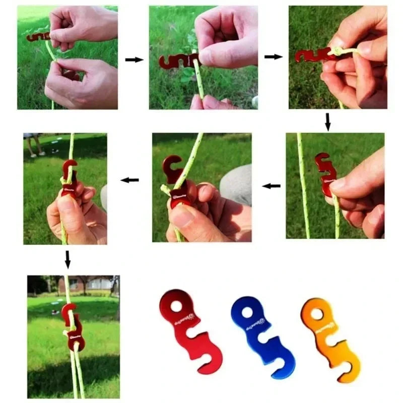 4 Outdoor Tent Ropes Reflective Ropes Canopy Ropes Reinforced Windproof Ropes with Buckles To Ensure Safety Camping Accessories