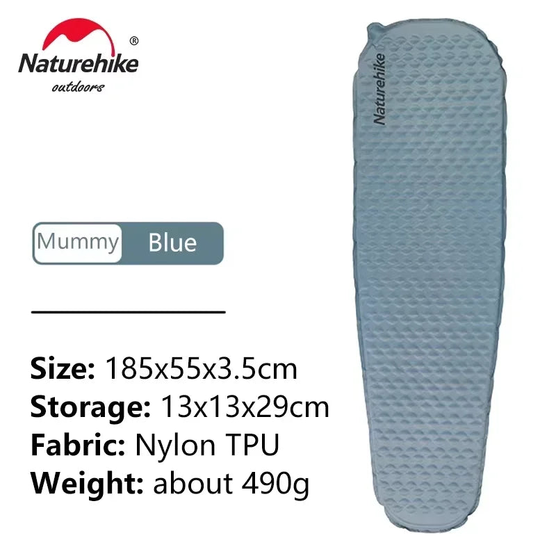 Naturehike Inflatable Mat Ultralight R2.1Air Mattress Sleeping Pad with Foam for Camping Backpacking Hiking Traveling Portable