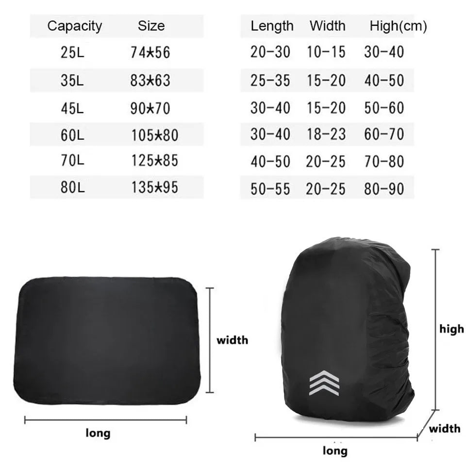KoKossi 1Pcs 25-60L Mountaineering Backpack Rain Cover Cycling Hiking Backpack Reflective Waterproof Cover Backpack Dust Cover