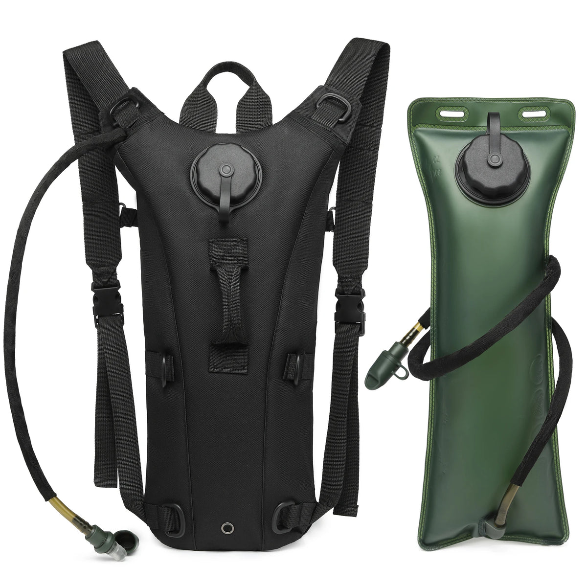 Tactical Water Hydration Pack - Military Class Camel Backpack with 3L Leakproof Water Bladder for Running, Jogging, Cycling