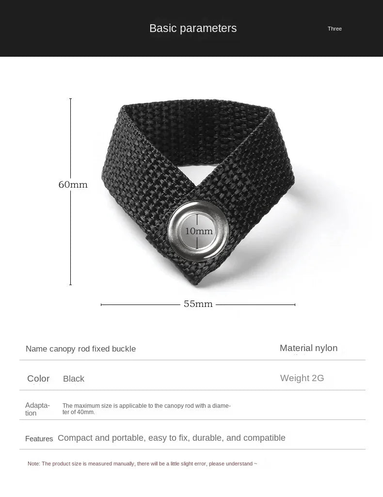5pcs Outdoor Canopy Pole Fixing Buckle Camping Pole Holder Tent Awning Accessories Webbing Buckle Fixing Buckle Multitool