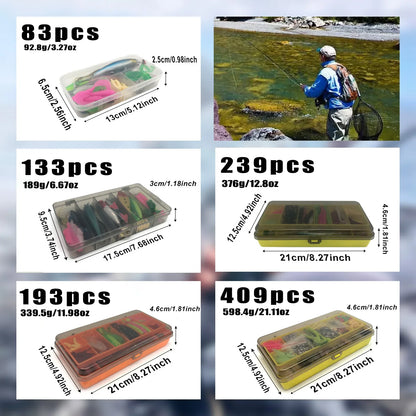 84/107pcs Fishing Lure Kit Soft and Hard Bait Set Gear Layer Metal Jig Spoon For Bass Pike Crank Tackle Accessories with Box