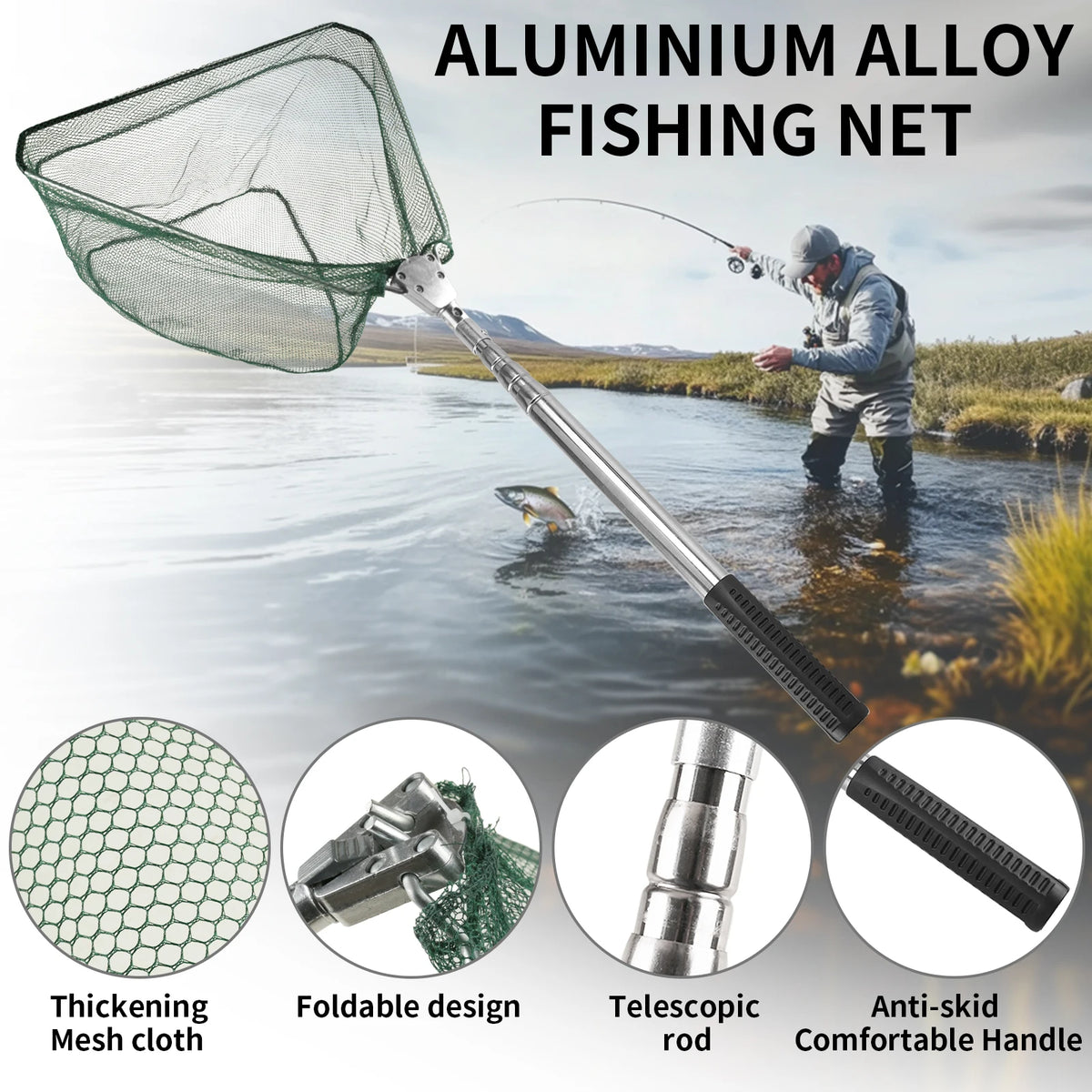 Aluminum Telescoping Landing Net (55-190cm)