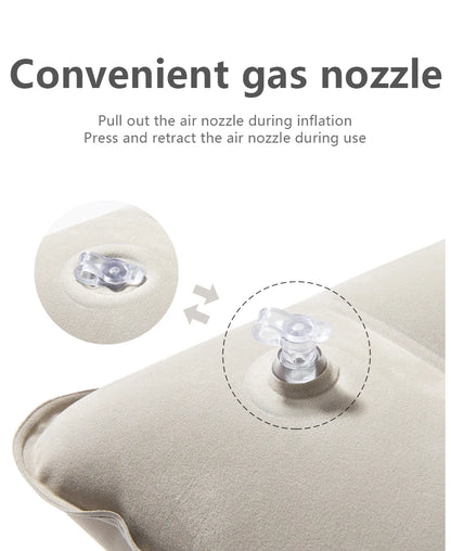 BISINNA Inflatable Pillow,Portable Camping Neck Pillow,Compressible Folding Flocking Air Cushion for Sleeping Travel Hiking