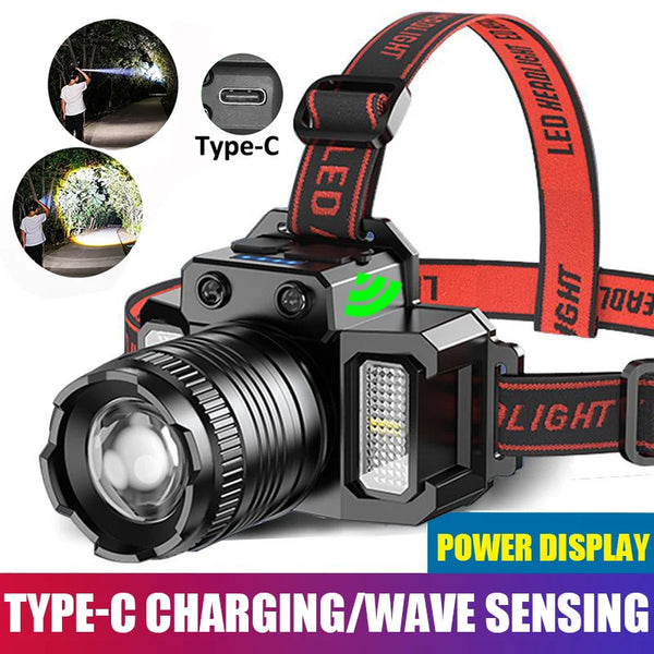 LED Sensor Headlamp Camping Search Light Head Flashlight Rechargeable Powerful Head Lamp Front Lanterns Headlights 5 Styles
