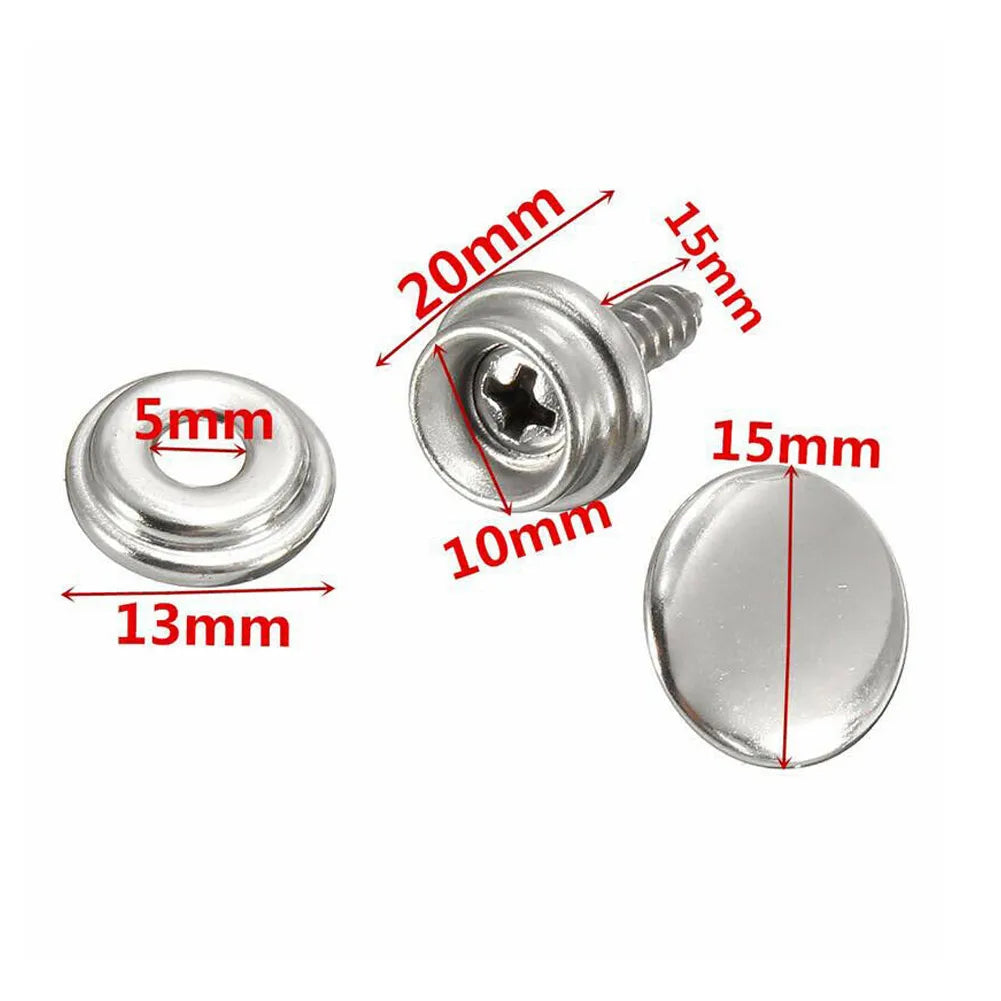 30Pcs Snap Fastener Stainless Canvas Screw Kit Tent Boat Marine Car Canopy Accessories Be Used In Marine Boat Bovers Awnings Etc