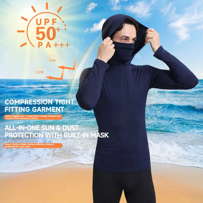 BOISHO UPF 50+ Fishing Hoodie with Face Mask