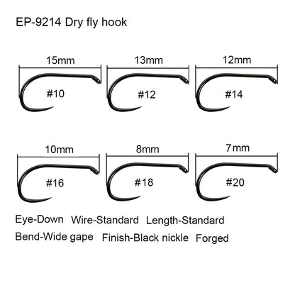 Aventik Barbless Black Nickel Fly Hooks (50 Pack)