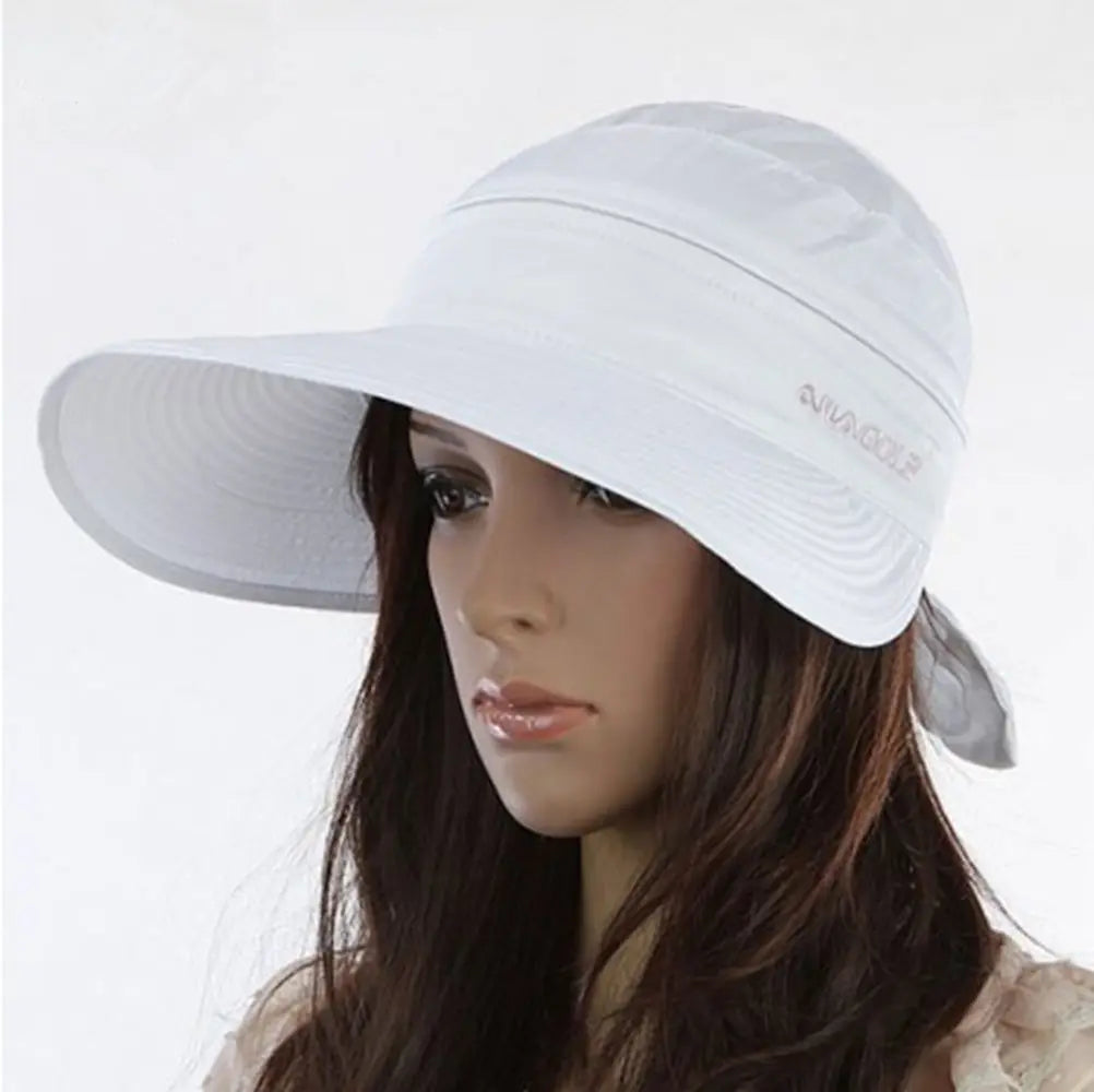 Women Ladies Outdoor Cap Anti-UV Summer Visor Sun Hat Wide Brim Beach Hat