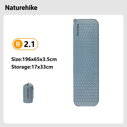 Naturehike Inflatable Mat Ultralight R2.1Air Mattress Sleeping Pad with Foam for Camping Backpacking Hiking Traveling Portable
