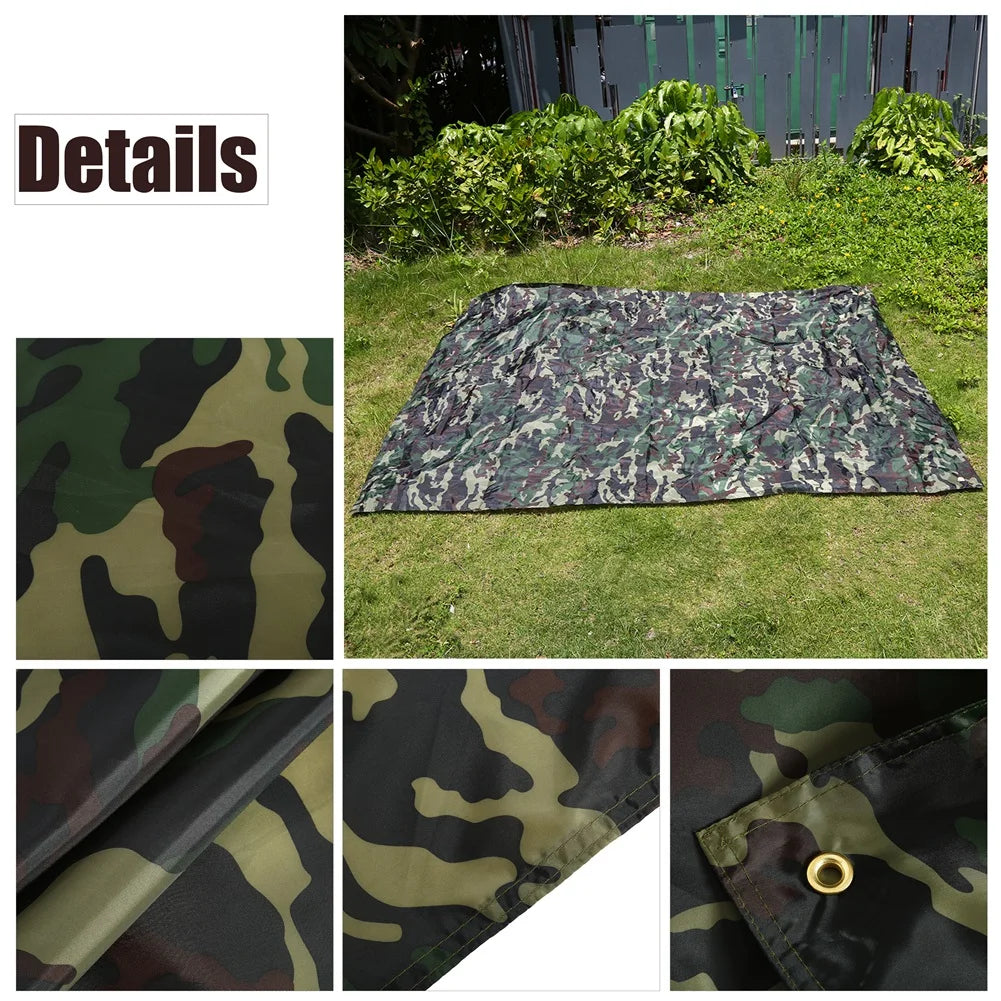 Camouflage Outdoor Portable Lightweight Rainproof Mat RainTent Tarp Shelter
