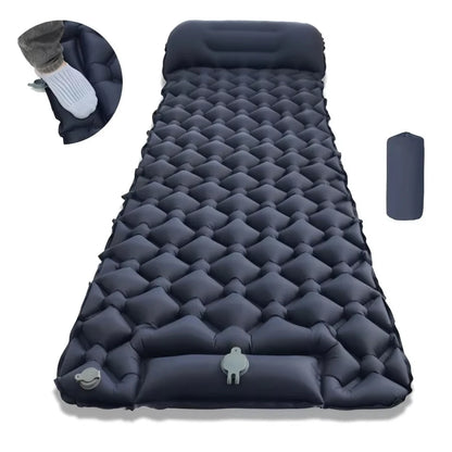 Outdoor Camping Sleeping Pad Folding Sleep Mat Beach Inflat Mattress with Pillows Ultralight Air Mat Travel Hiking