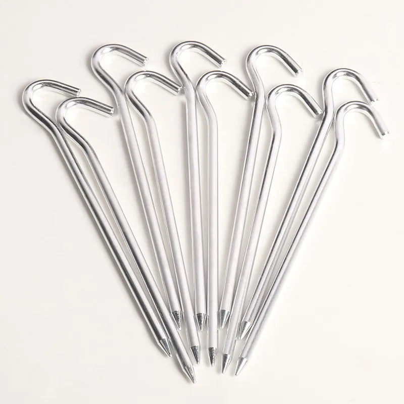 10 Pieces/Lot Aluminum Alloy Tent Pegs 18cm Camping Garden Canopy Stakes Pegs Outdoor Nails Tent Accessories