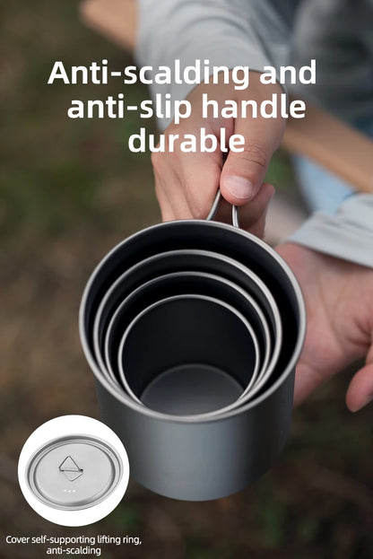 Tiartisan Titanium 750ml Foldable Coffee Mug Tea Cup With Lid Outdoor Camping Hiking Ultralight Portable Hanging Boiling Pot