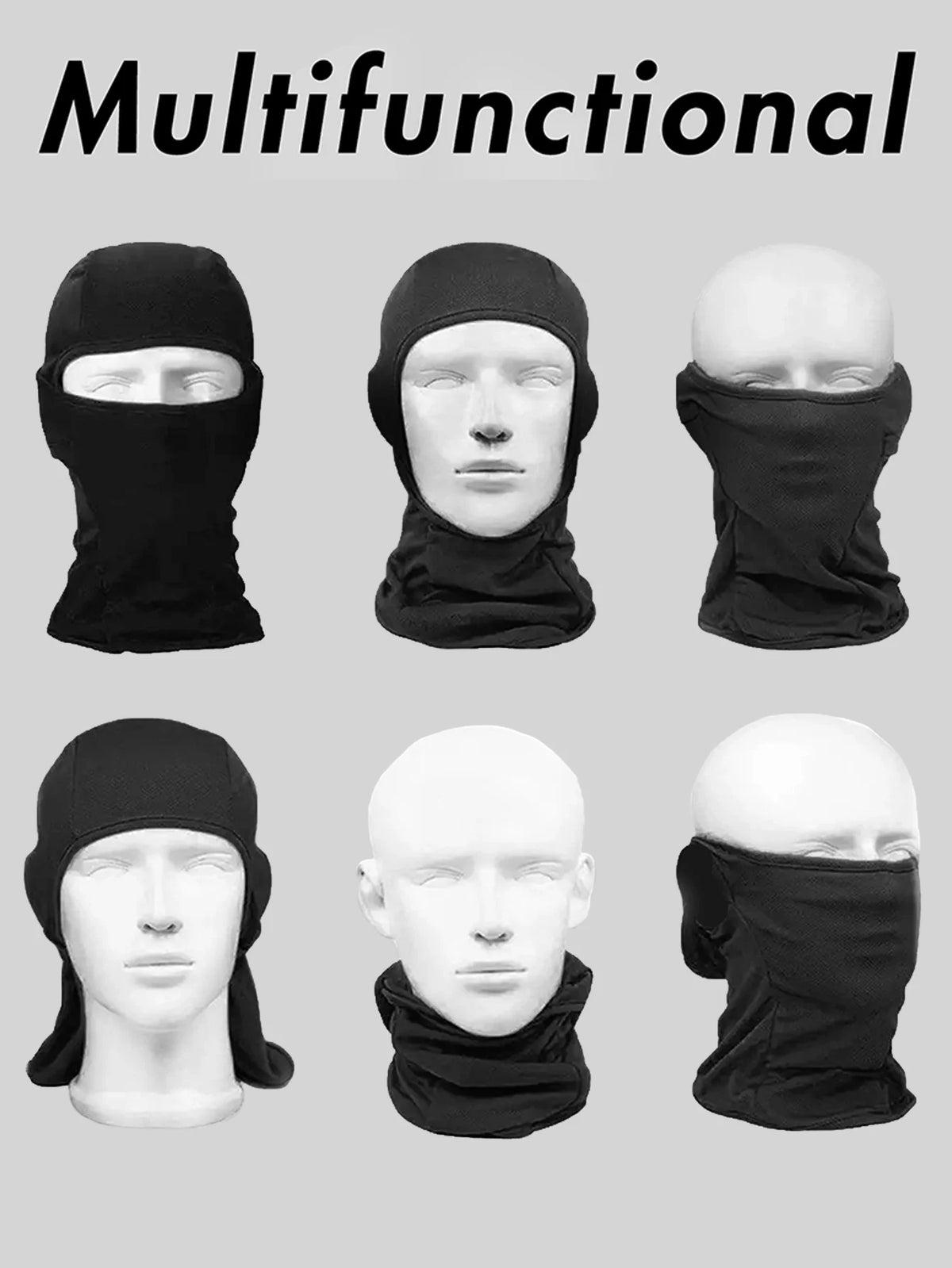 MusionTactical Balaclava Full Face Mask Quick-dryHiking Cycling Camping Hunting AirsoftHood Cap Bike Head Cover Summer Men Women