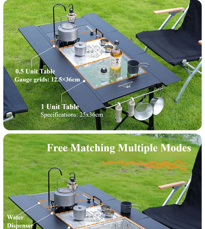 Mountainhiker Camping Folding Lift Removable Multi Unit IGT Table Gas Stove Portable Camp BBQ Grill Table Outdoor Picnic table
