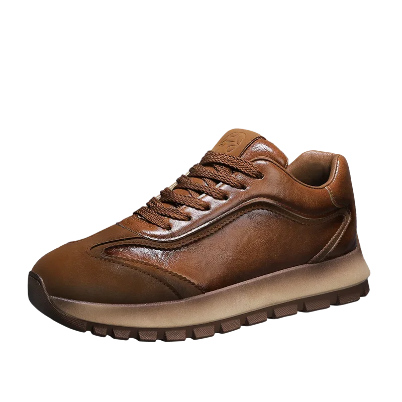 Men’s Leather Casual Sneakers – All-Season Non-Slip Running & Fashion Sports Shoes