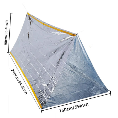 Portable First Aid Tent for 2 People - Waterproof, Windproof Emergency Shelter with Mylar Blanket - Ideal for Camping