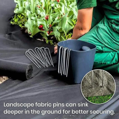 Garden Stakes Galvanized Landscape Staples,U-Type Turf Staples for Artificial Grass, Rust Proof Sod Pins Stakes Tent Peg Nails