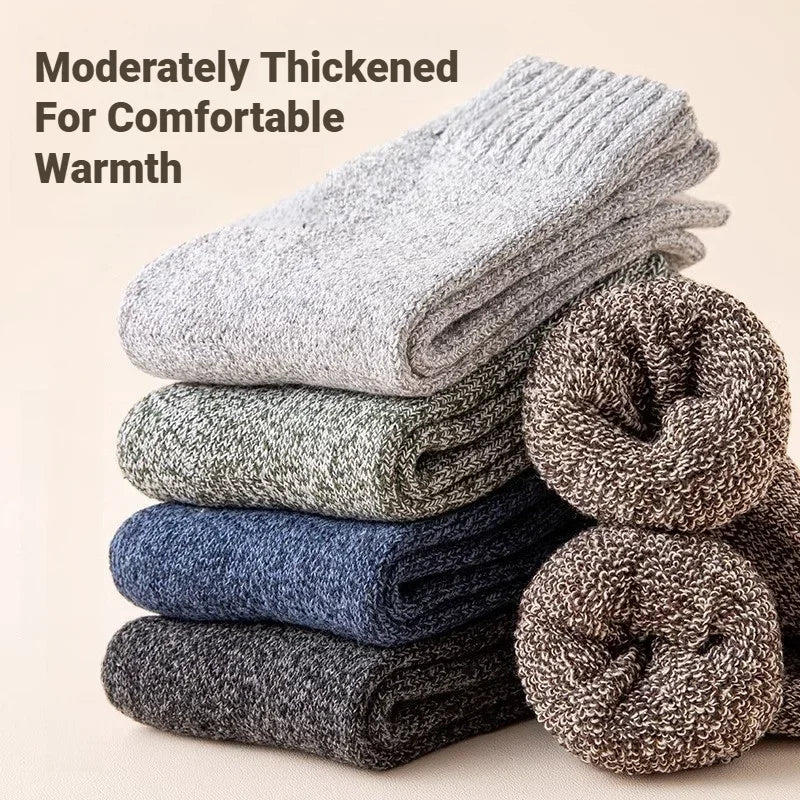 3 Pairs Men's Socks Winter Thick Towel Man's Outdoor Sports Long Socks Cold Resistant Frost Proof Snow Socks For Man Gift 39-44