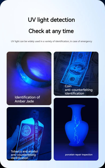 PHILIPS 2025  Super Bright EDC Flashlight LED Rechargeable Mini EDC Keychain Flashlights Camping Lamp For Hiking Self Defense