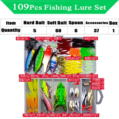 Soft and Hard Bait Lure Kit with Box