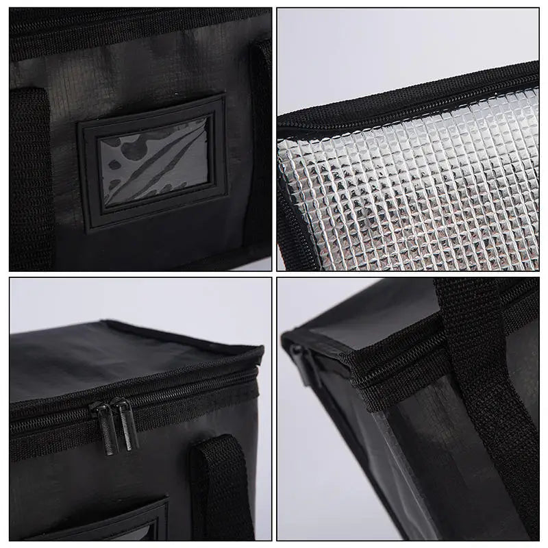 1pc Large Insulated Picnic Bags, Thermal Food Cooler Tote for Outdoor Camping Beach, Leakproof Portable Cooler Bag with Zipper