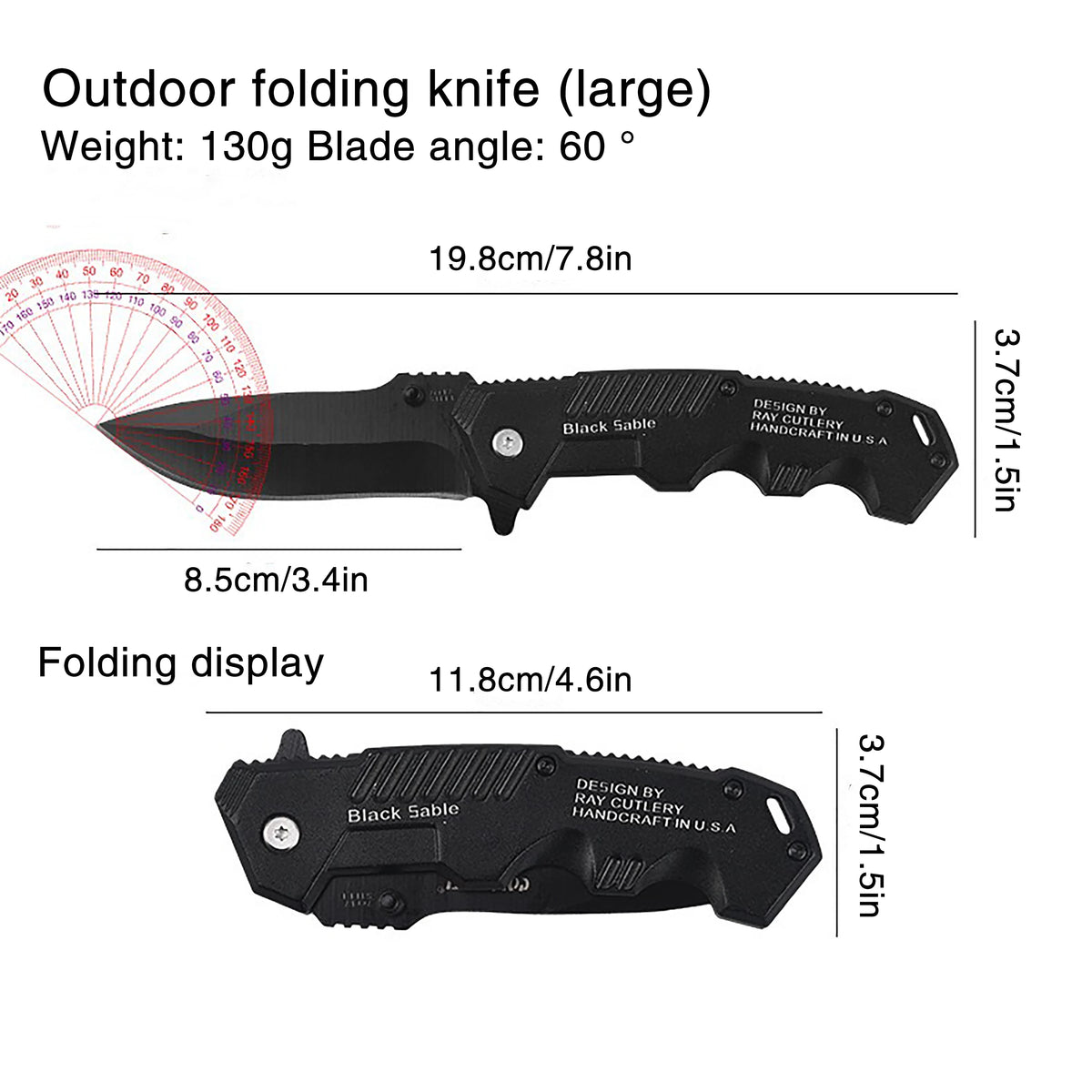 Stainless steel convenient folding knife EDC pocket folding knife is suitable for outdoor camping, fishing, survival and hunting