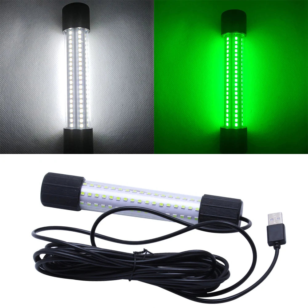 Underwater LED Fishing Light, USB Rechargeable Fish Attractor