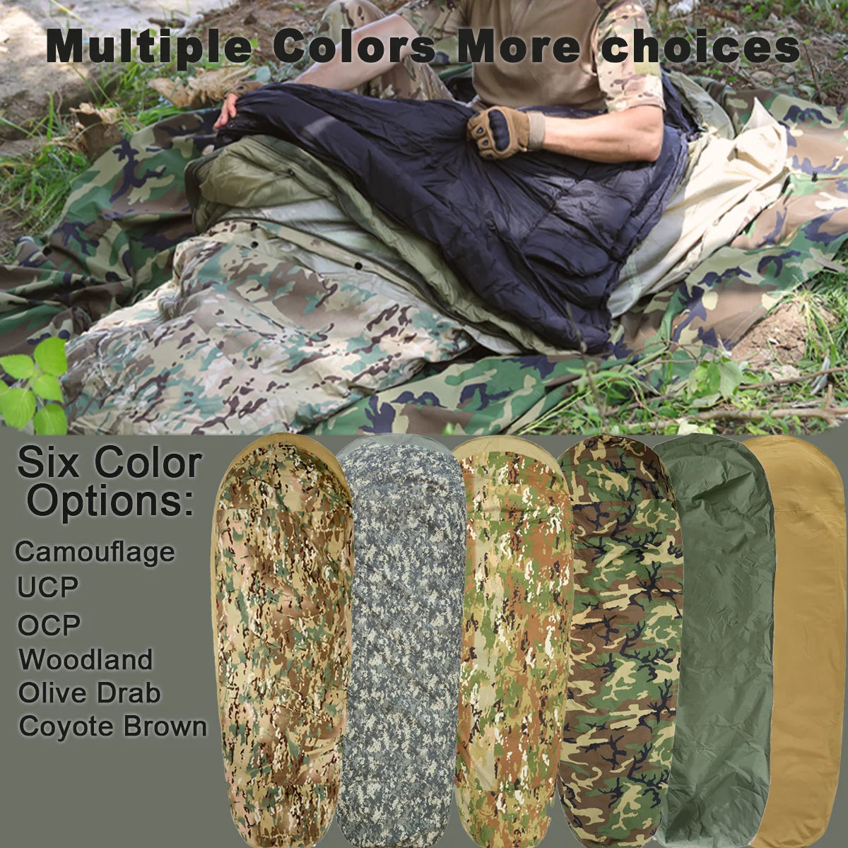 Tactical Military-Grade Akmax.cn Bivy Cover – 1.9lbs Waterproof Combat Sleeping Bag Sack for Army, Marine, Camping, Hiking