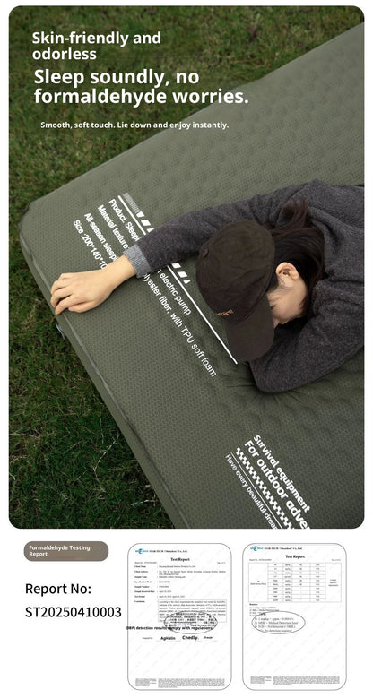MOUNTAINHIKER Single Double Person Self-inflating Mattress Thick 10cm Compact Folding Camping Sleeping Bed Pad Air Mat Floor